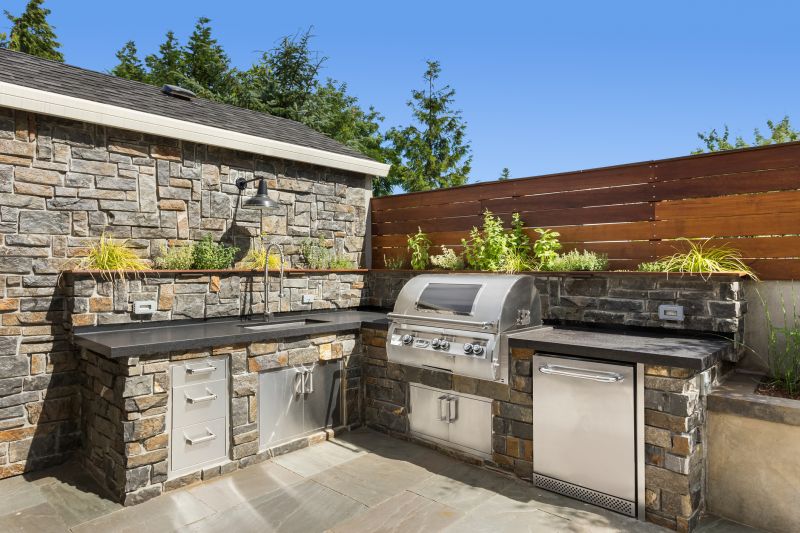 Outdoor Kitchen with Granite Countertops